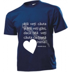Tricou albastru inchis Ma veti cauta...M